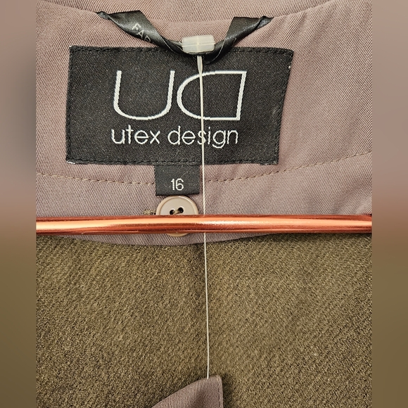 Vintage - NWT Utex Design - Removable Lining Dark Mauve Trench Coat - Size 16 - Picture 10 of 14